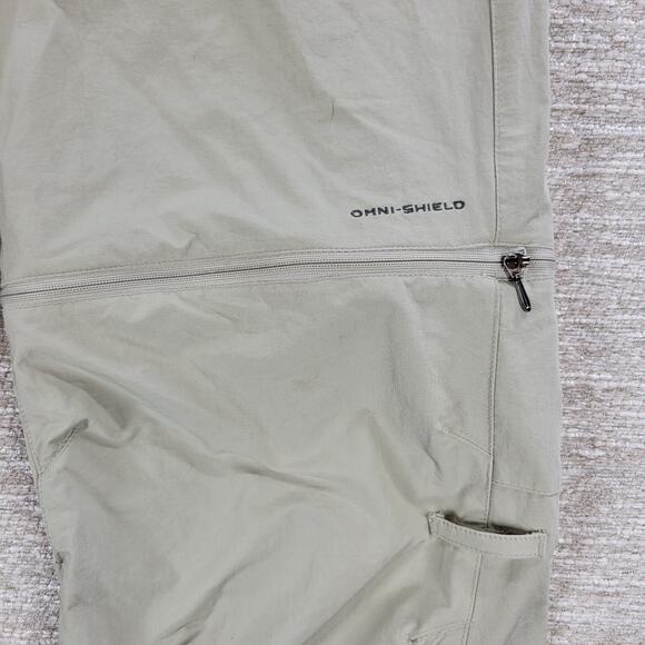 Columbia Convertible Hiking Pants Womens 10 Tan Omni Shield Side Stretch Trail - Picture 10 of 16